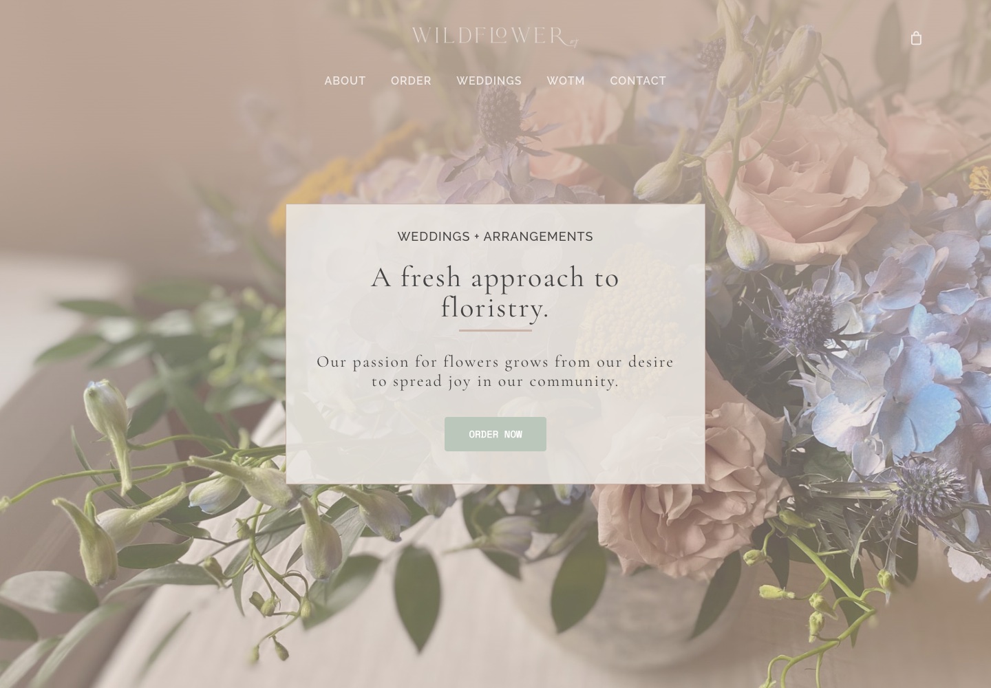 Wildflower MJ production website on desktop